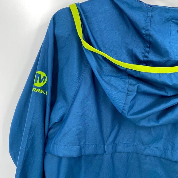 Merrell Windbreaker Jacket Womens Size S Teal Blue SelectDry Hooded Lightweight - Picture 10 of 14